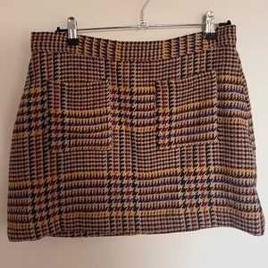 Modcloth Skirt Mini Retro Pocket Front Plaid Size Large